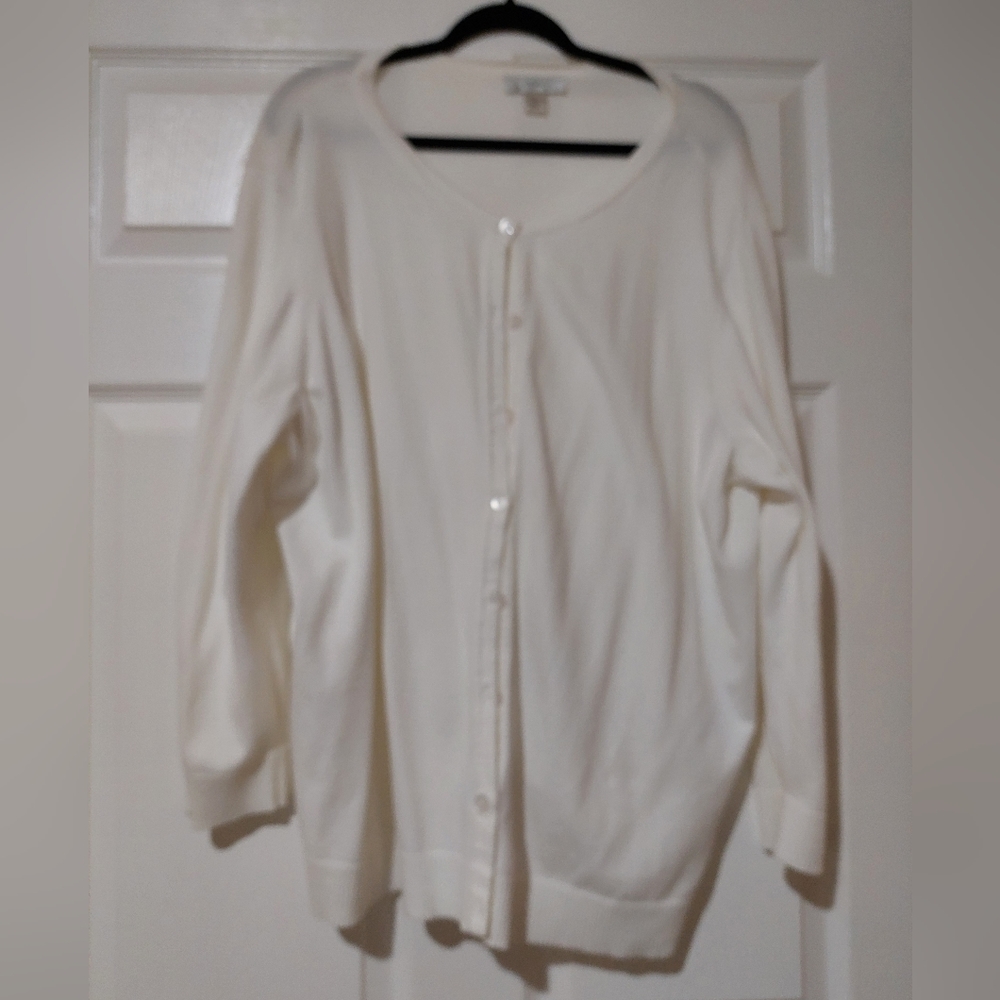 CJ Banks Creamy White Cardigan size 3X